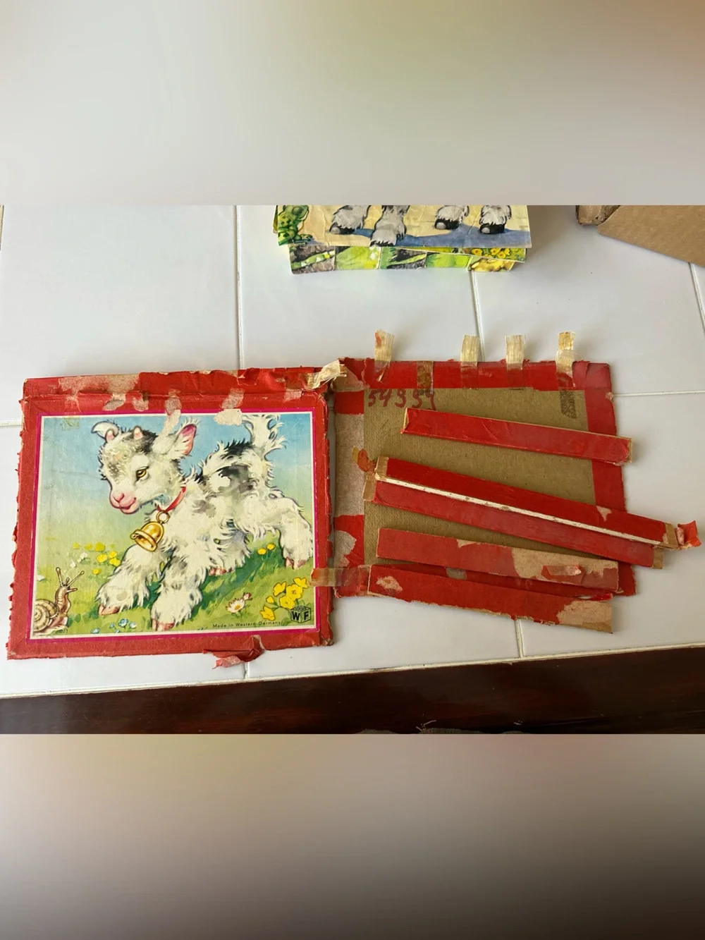 Vintage Kubus WF West German Animal Picture Cube Puzzle